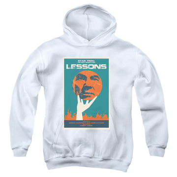 White youth hoodie for ages 8 to 12 with Star Trek The Next Generation Tng Season 6 Episode 19 graphic