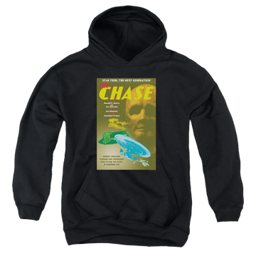 Black youth hoodie for ages 8 to 12 with Star Trek The Next Generation Tng Season 6 Episode 20 graphic