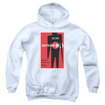 White youth hoodie for ages 8 to 12 with Star Trek The Next Generation Tng Season 6 Episode 22 graphic