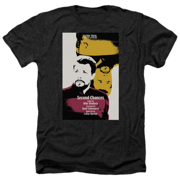Black men's heather t-shirt with Star Trek Tng Season 6 Episode 24 graphic