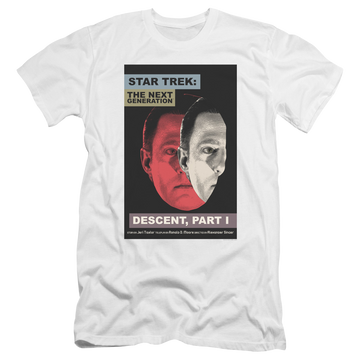 White men's premium slim fit t-shirt with Star Trek The Next Generation Tng Season 6 Episode 26 graphic