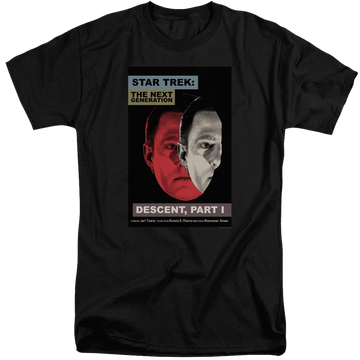 Black men's tall fit t-shirt with Star Trek The Next Generation Tng Season 6 Episode 26 graphic