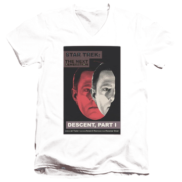 Black men's v-neck t-shirt with Star Trek Tng Season 6 Episode 26 graphic