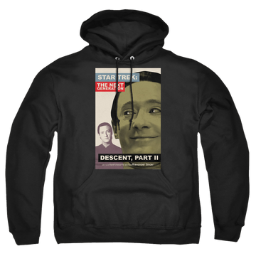 Black pullover hoodie with Star Trek The Next Generation Tng Season 7 Episode 1 graphic