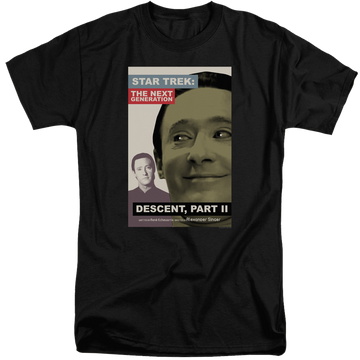 Black men's tall fit t-shirt with Star Trek The Next Generation Tng Season 7 Episode 1 graphic