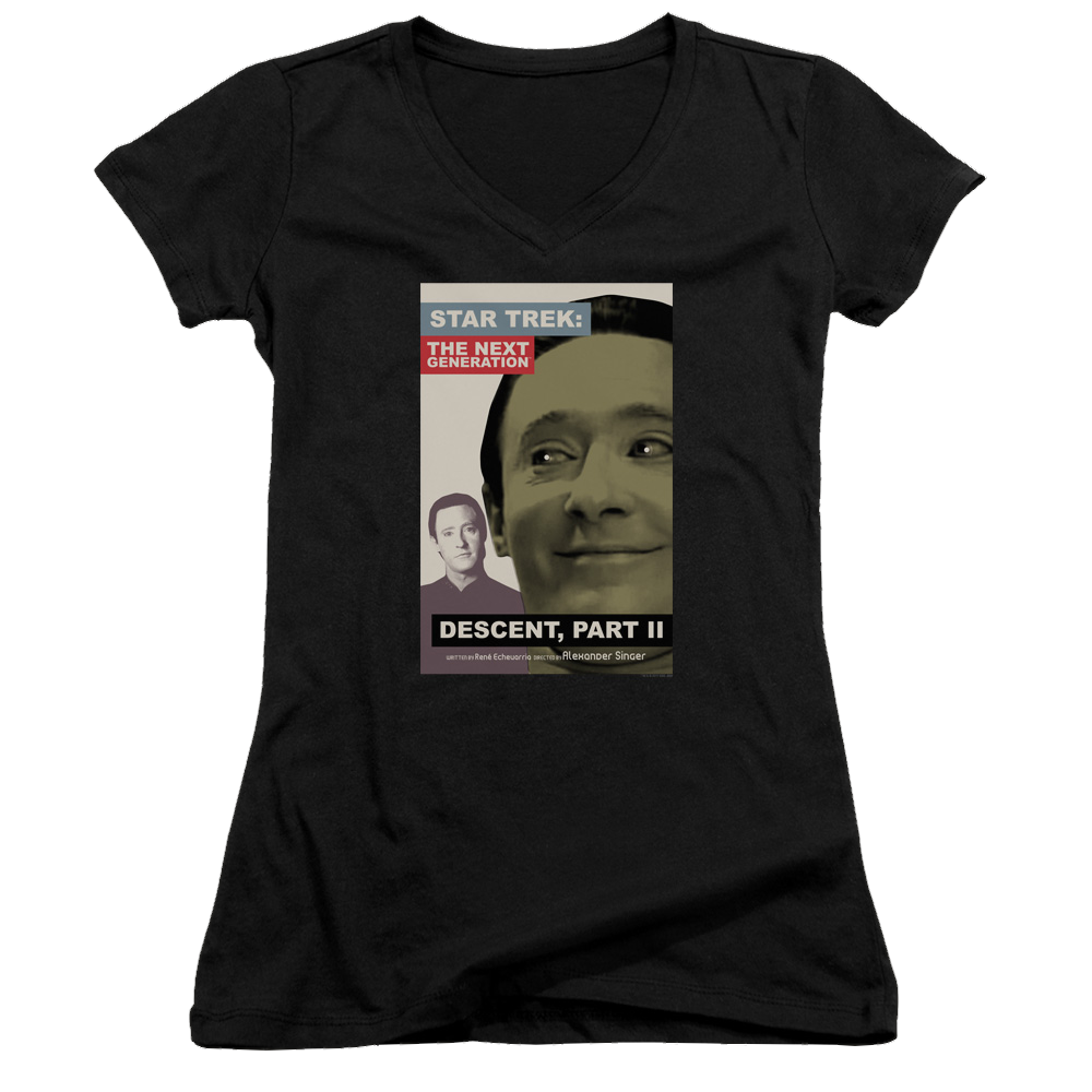 Star Trek The Next Generation Tng Season 7 Episode 1 - Juniors V-Neck T-Shirt Juniors V-Neck T-Shirt Star Trek   
