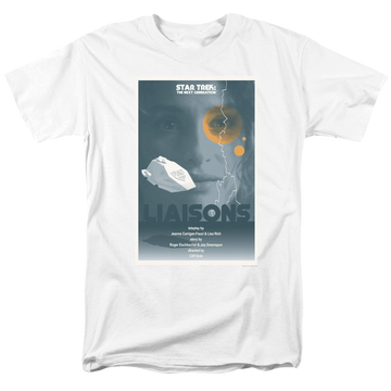 White men's regular fit t-shirt with Star Trek The Next Generation Tng Season 7 Episode 2 graphic