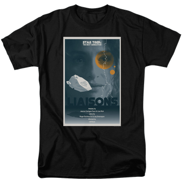 Black men's regular fit t-shirt with Star Trek The Next Generation Tng Season 7 Episode 2 graphic