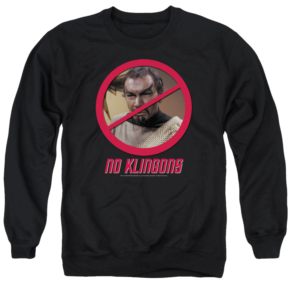 Star Trek No Klingons Men's Crewneck Sweatshirt Men's Crewneck Sweatshirt Star Trek   