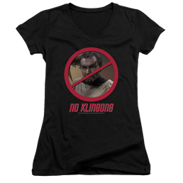 Star Trek No Klingons Juniors V-Neck T-Shirt Juniors V-Neck T-Shirt Star Trek   