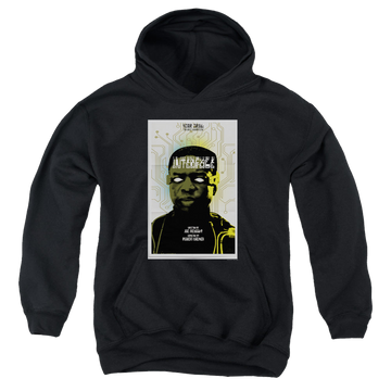 Black youth hoodie for ages 8 to 12 with Star Trek The Next Generation Tng Season 7 Episode 3 graphic