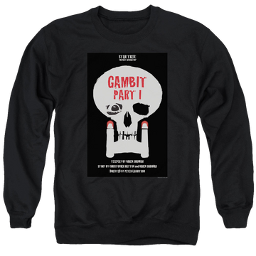 Black men's crewneck sweatshirt with Star Trek The Next Generation Tng S7 Ep4 graphic