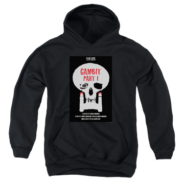 Black youth hoodie for ages 8 to 12 with Star Trek The Next Generation Tng Season 7 Episode 4 graphic