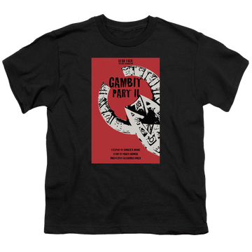 Black youth t-shirt for ages 8 to 12 with Star Trek The Next Generation Tng Season 7 Episode 5 graphic