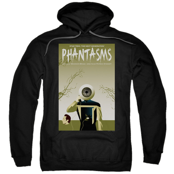 Black pullover hoodie with Star Trek The Next Generation Tng Season 7 Episode 6 graphic