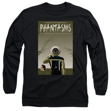 Black men's long sleeve t-shirt with Star Trek The Next Generation Tng S7 Ep6 graphic
