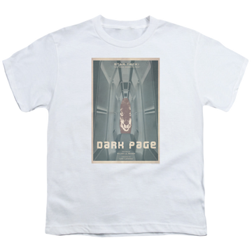 White youth t-shirt for ages 8 to 12 with Star Trek The Next Generation Tng Season 7 Episode 7 graphic