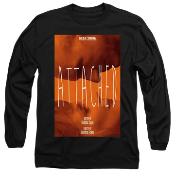 Black men's long sleeve t-shirt with Star Trek The Next Generation Tng S7 Ep8 graphic