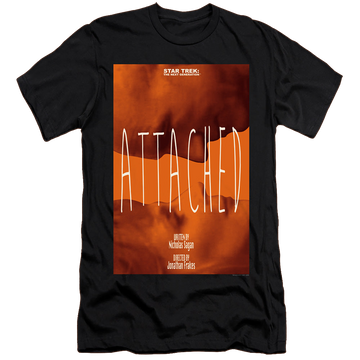 Black men's premium slim fit t-shirt with Star Trek The Next Generation Tng Season 7 Episode 8 graphic