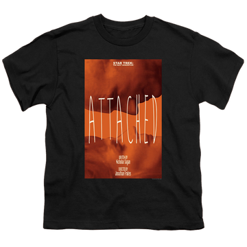 Black youth t-shirt for ages 8 to 12 with Star Trek The Next Generation Tng Season 7 Episode 8 graphic