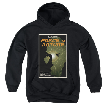 Black youth hoodie for ages 8 to 12 with Star Trek The Next Generation Tng Season 7 Episode 9 graphic