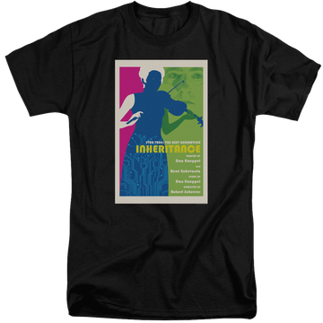 Black men's tall fit t-shirt with Star Trek The Next Generation Tng Season 7 Episode 10 graphic