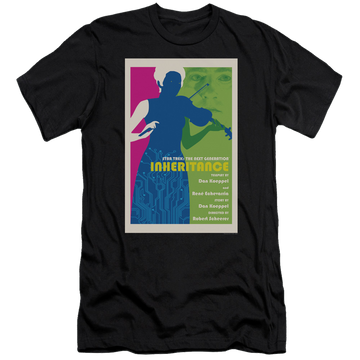 Black men's premium slim fit t-shirt with Star Trek The Next Generation Tng Season 7 Episode 10 graphic