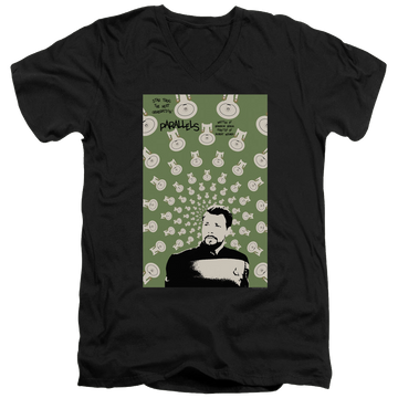 Black men's v-neck t-shirt with Star Trek The Next Generation Tng Season 7 Episode 11 graphic
