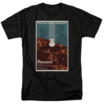 Black men's regular fit t-shirt with Star Trek The Next Generation S7 E12 graphic