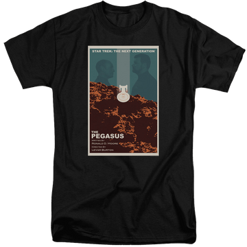 Black men's tall fit t-shirt with Star Trek The Next Generation Tng Season 7 Episode 12 graphic