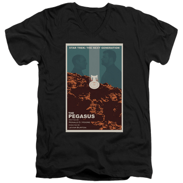 Black men's v-neck t-shirt with Star Trek The Next Generation Tng Season 7 Episode 12 graphic