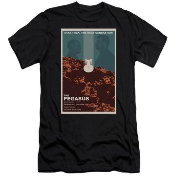 Black men's premium slim fit t-shirt with Star Trek The Next Generation Tng Season 7 Episode 12 graphic