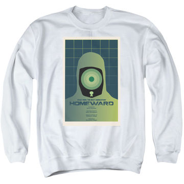 White men's crewneck sweatshirt with Star Trek The Next Generation Tng S7 Ep13 graphic