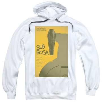 White pullover hoodie with Star Trek The Next Generation Tng Season 7 Episode 14 graphic