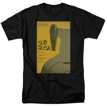 Black men's regular fit t-shirt with Star Trek The Next Generation S7 E14 graphic