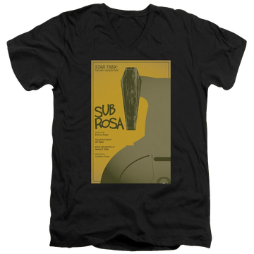 Black men's v-neck t-shirt with Star Trek The Next Generation Tng Season 7 Episode 14 graphic