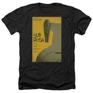 Black men's heather t-shirt with Star Trek The Next Generation Tng Season 7 Episode 14 graphic