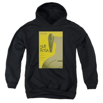 Black youth hoodie for ages 8 to 12 with Star Trek The Next Generation Tng Season 7 Episode 14 graphic