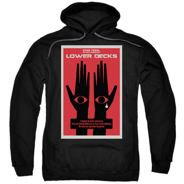 Black pullover hoodie with Star Trek The Next Generation Tng Season 7 Episode 15 graphic