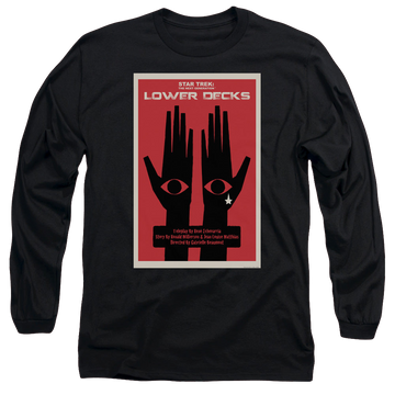 Black men's long sleeve t-shirt with Star Trek The Next Generation Tng S7 Ep15 graphic