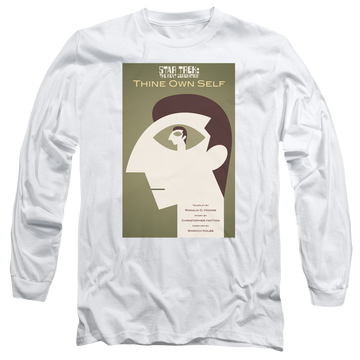 White men's long sleeve t-shirt with Star Trek The Next Generation Tng S7 Ep16 graphic