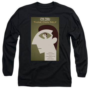 Black men's long sleeve t-shirt with Star Trek The Next Generation Tng S7 Ep16 graphic