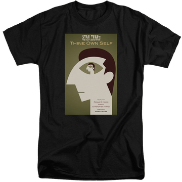 Black men's tall fit t-shirt with Star Trek The Next Generation Tng Season 7 Episode 16 graphic