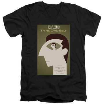 Black men's v-neck t-shirt with Star Trek The Next Generation Tng Season 7 Episode 16 graphic