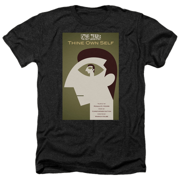 Black men's heather t-shirt with Star Trek The Next Generation Tng Season 7 Episode 16 graphic