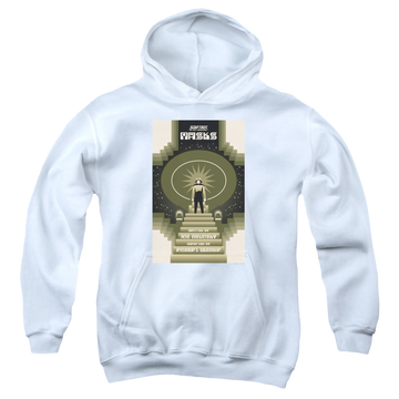 White youth hoodie for ages 8 to 12 with Star Trek The Next Generation Tng Season 7 Episode 17 graphic
