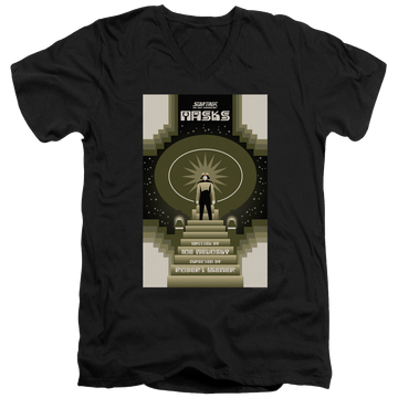 Black men's v-neck t-shirt with Star Trek The Next Generation Tng Season 7 Episode 17 graphic