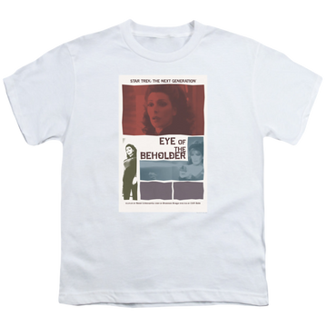 White youth t-shirt for ages 8 to 12 with Star Trek The Next Generation Tng Season 7 Episode 18 graphic