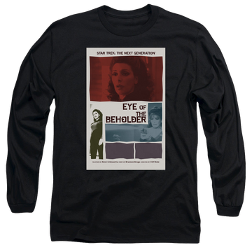 Black men's long sleeve t-shirt with Star Trek The Next Generation Tng S7 Ep18 graphic