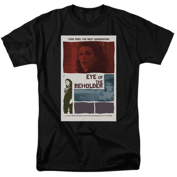 Black men's regular fit t-shirt with Star Trek The Next Generation Season 7 Episode 18 graphic